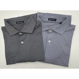 Turtleson Polo Shirts Mens Large Striped Geometric Golf Performance Lot Bundle 2